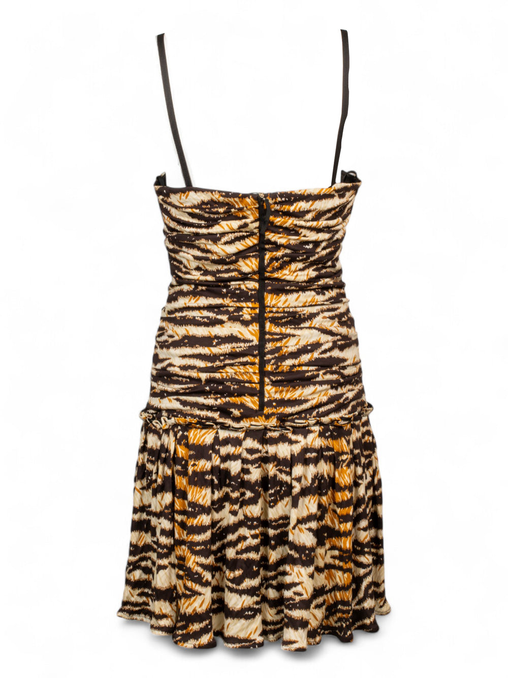 TIGER PRINTED FLOWY MINI DRESS