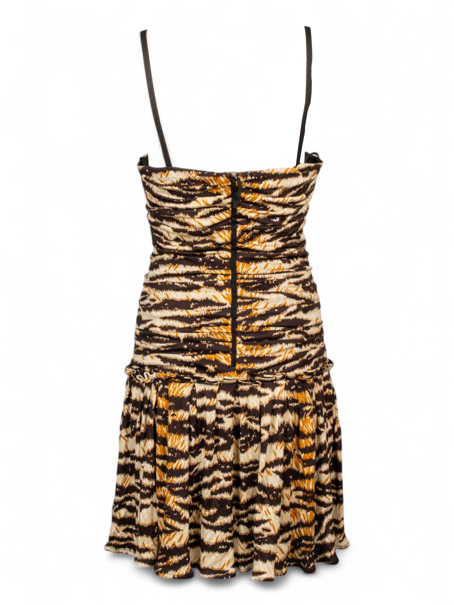 TIGER PRINTED FLOWY MINI DRESS