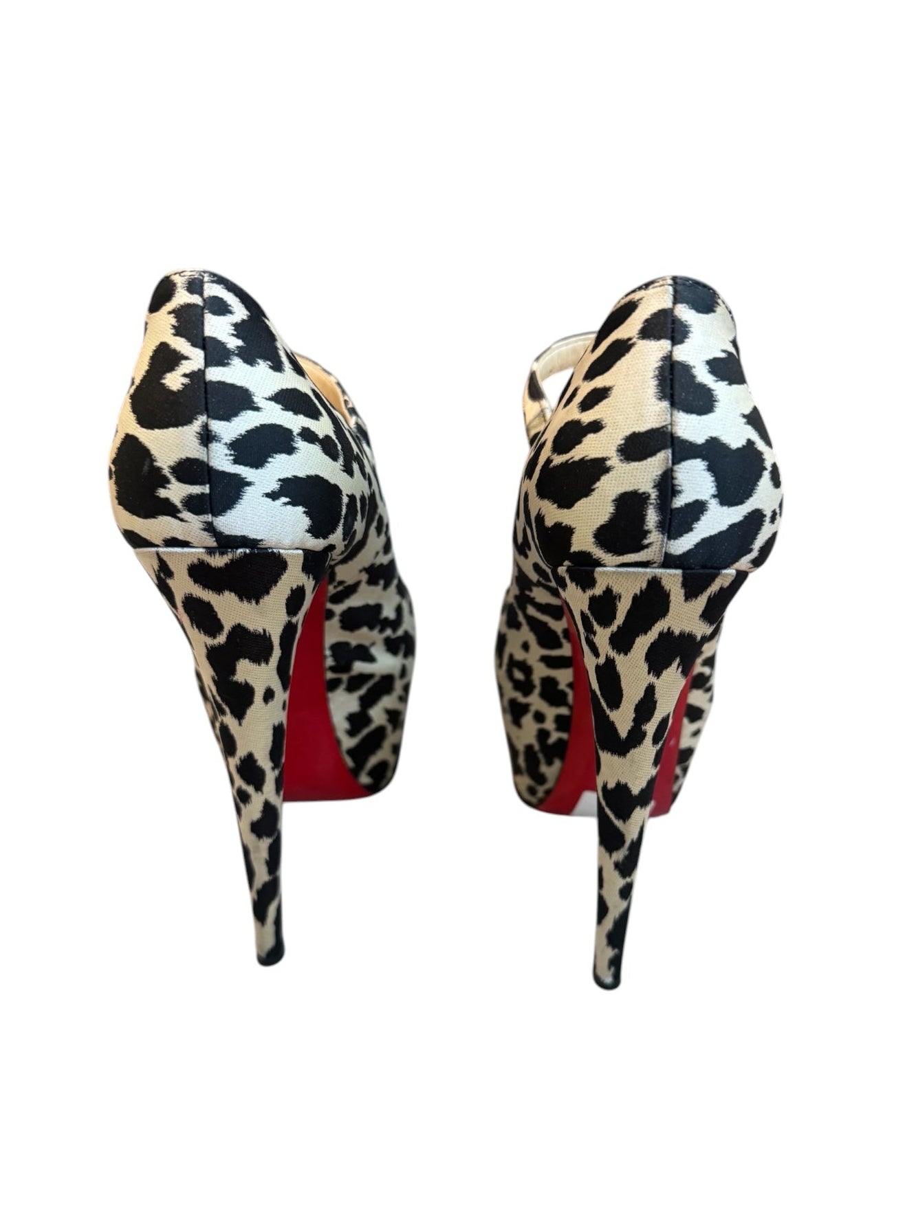 B&W LEOPARD PRINT STILETTO PLATFORM HEELS