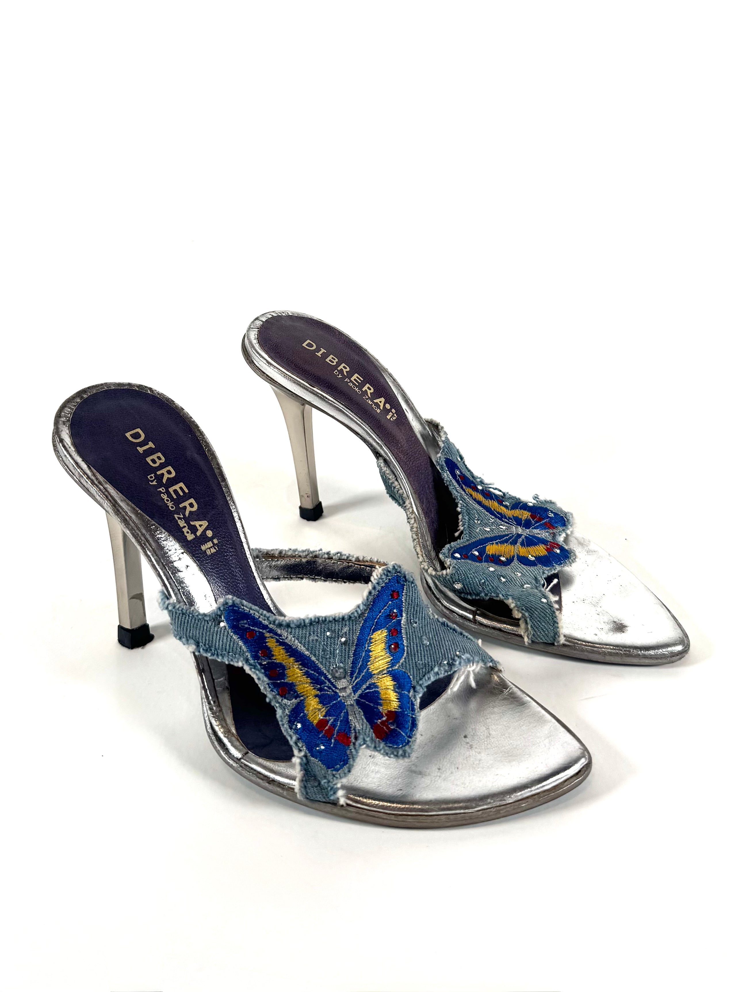 DIBRERA DENIM BUTTERFLY HEELS