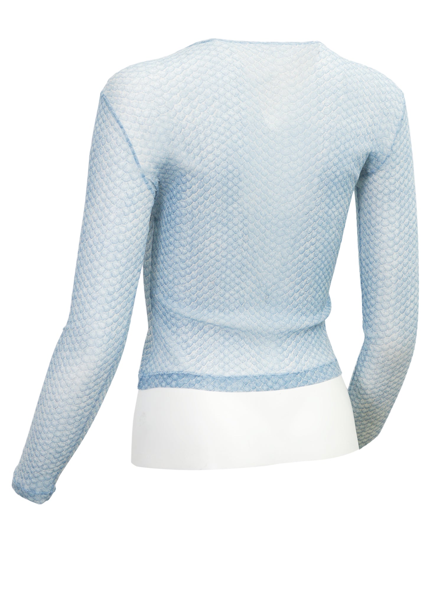 90s BLUE SCALE MESH LONGSLEEVE TOP
