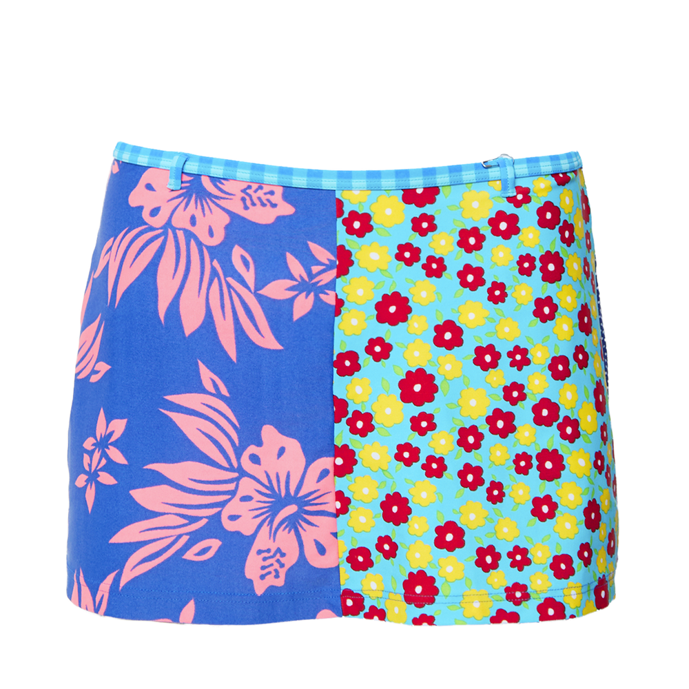 PRINTED BEACHWEAR MINI SKIRT