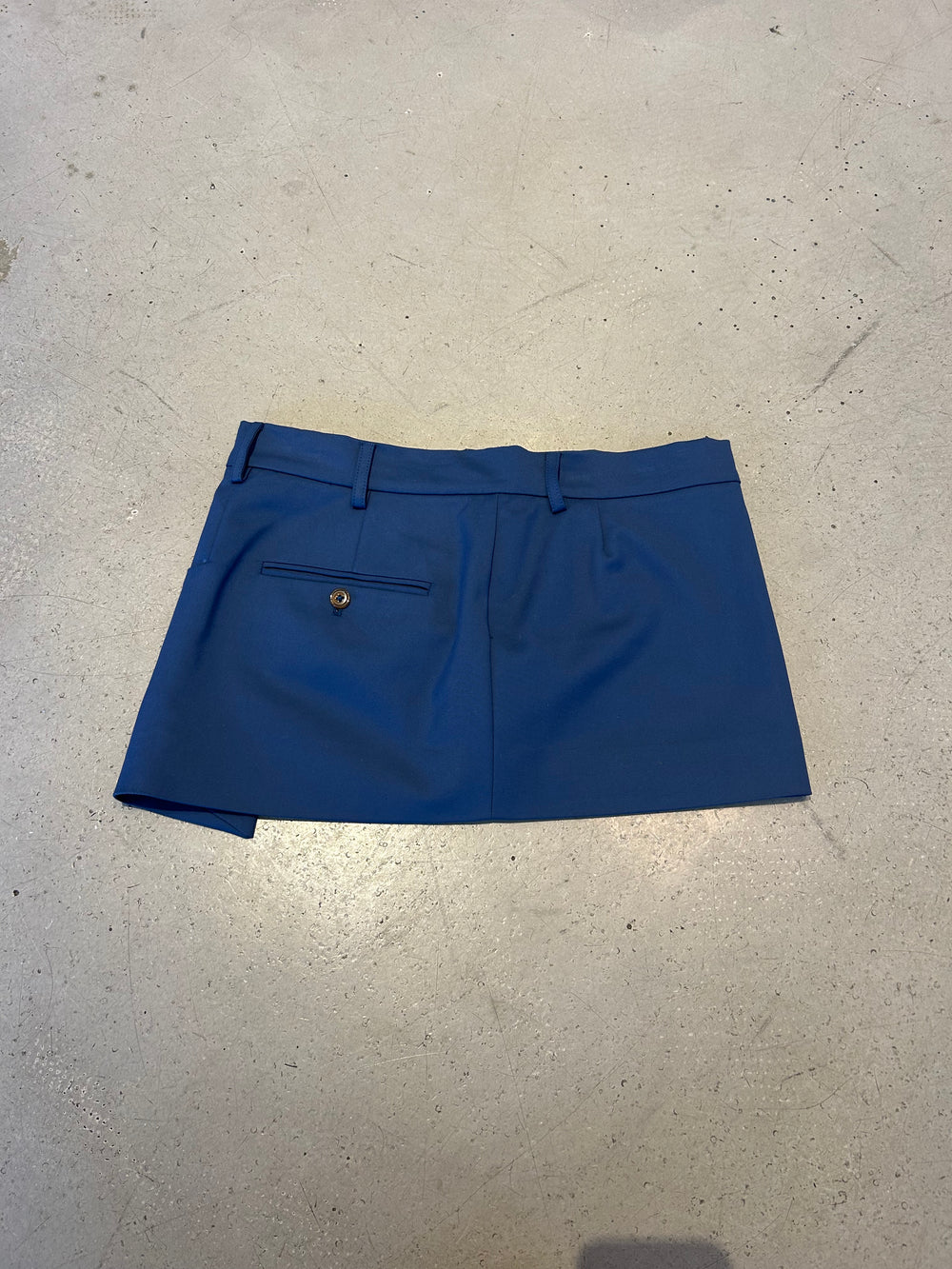 NAVY BLUE TAILORED MINI SKIRT