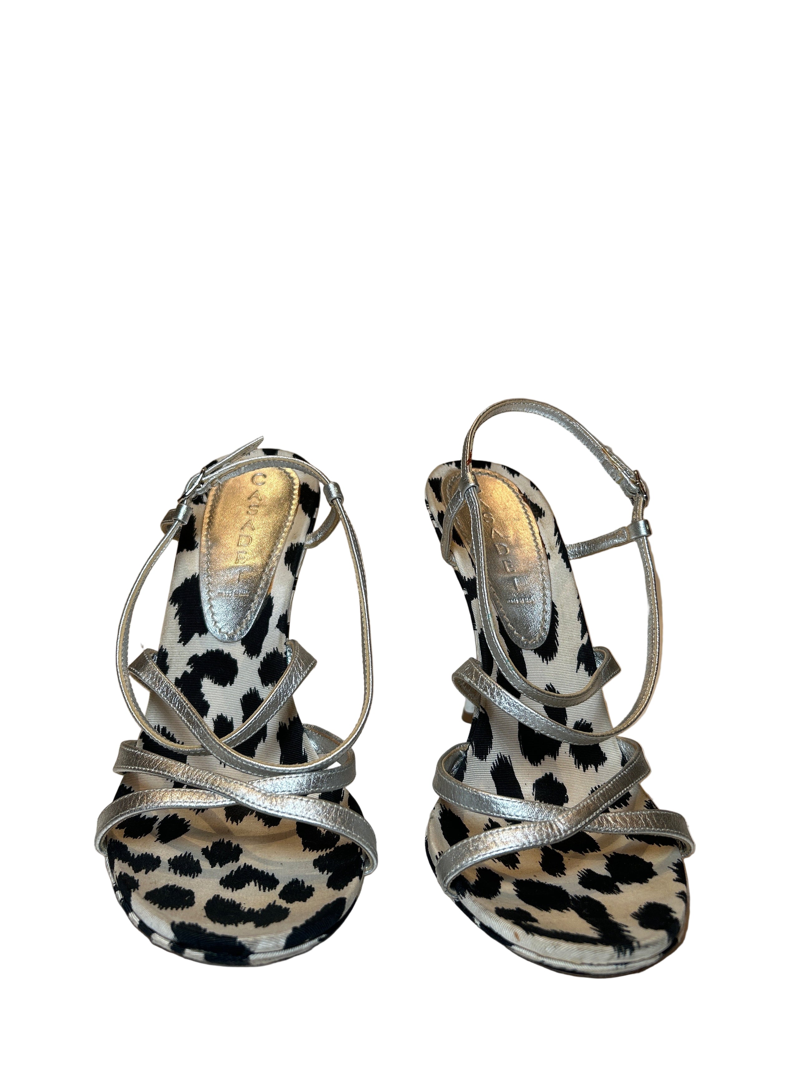 WHITE LEOPARD STRAPPY HEELS