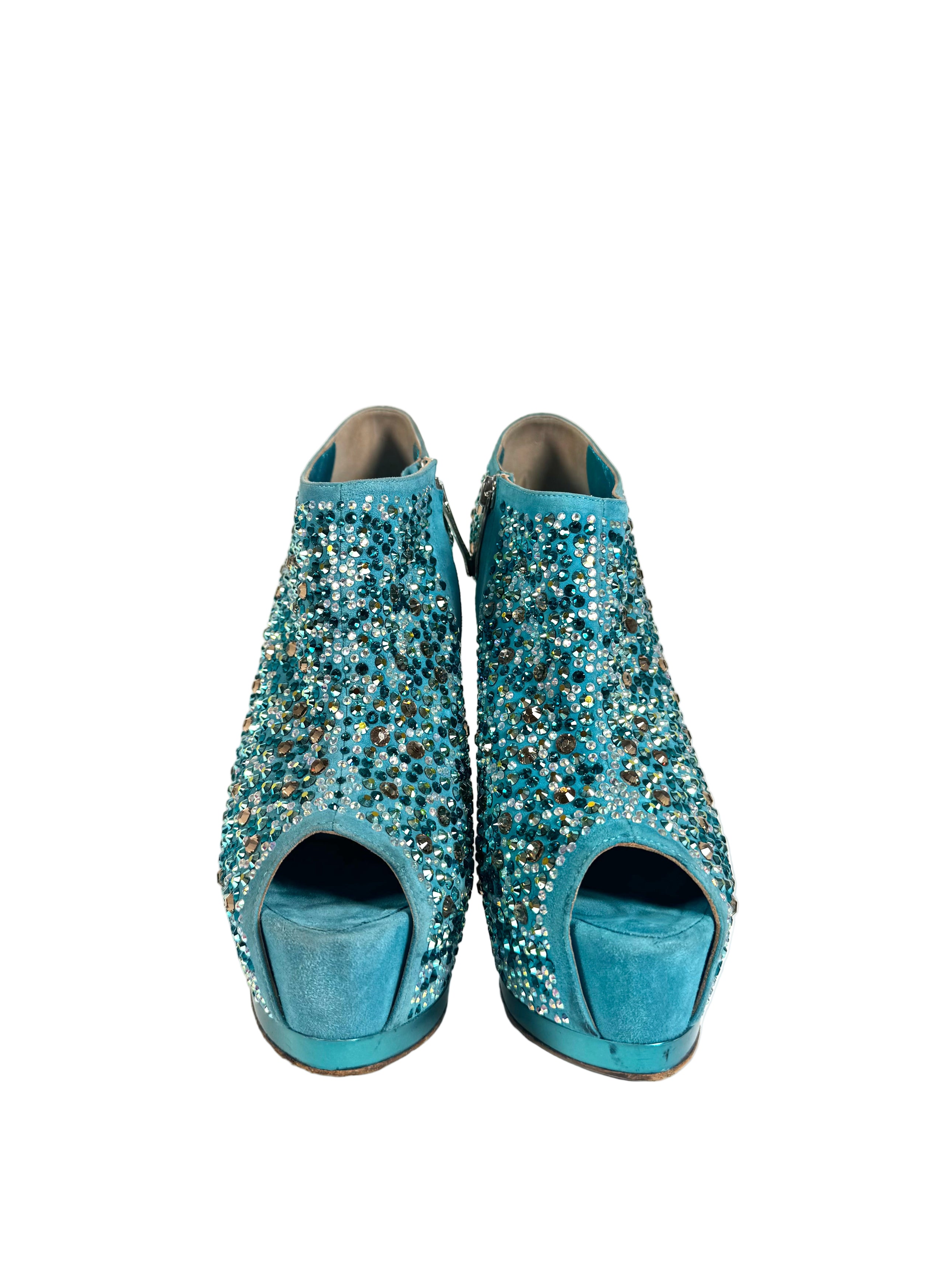 EMBELLISHED BLUE HEELS @JKOVA