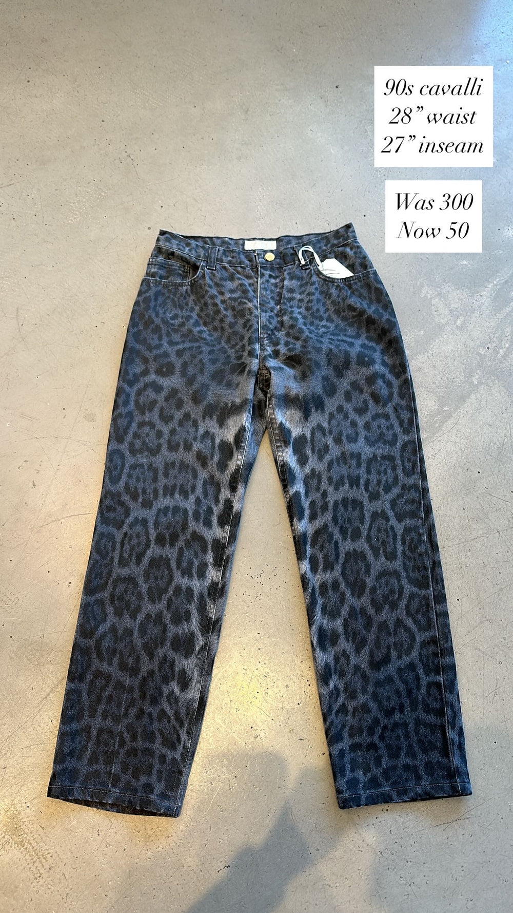 VINTAGE 90S GREY CHEETAH PRINT JEANS