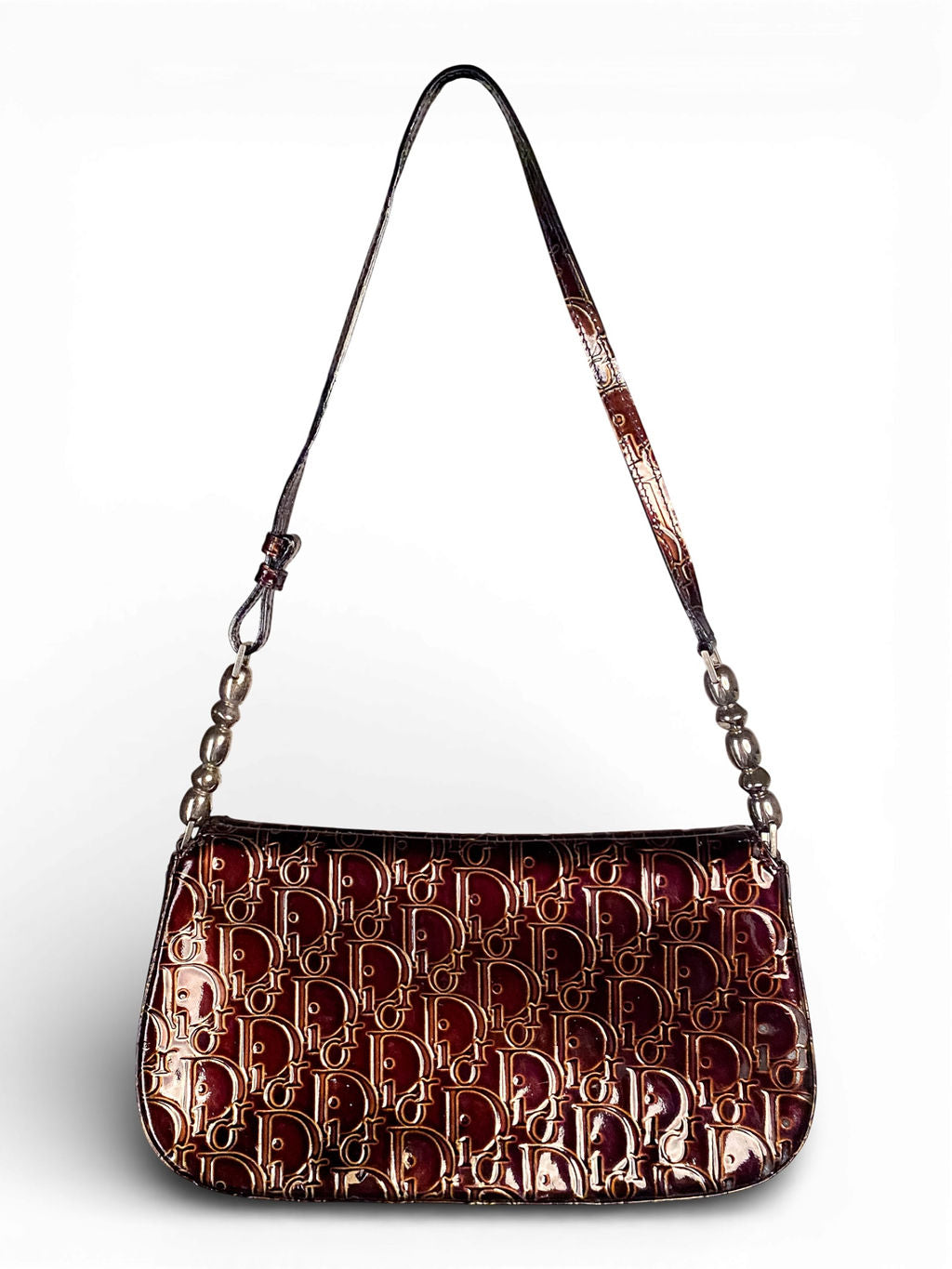 BROWN PATENT DIORISSIMO MALICE BAG @HANA