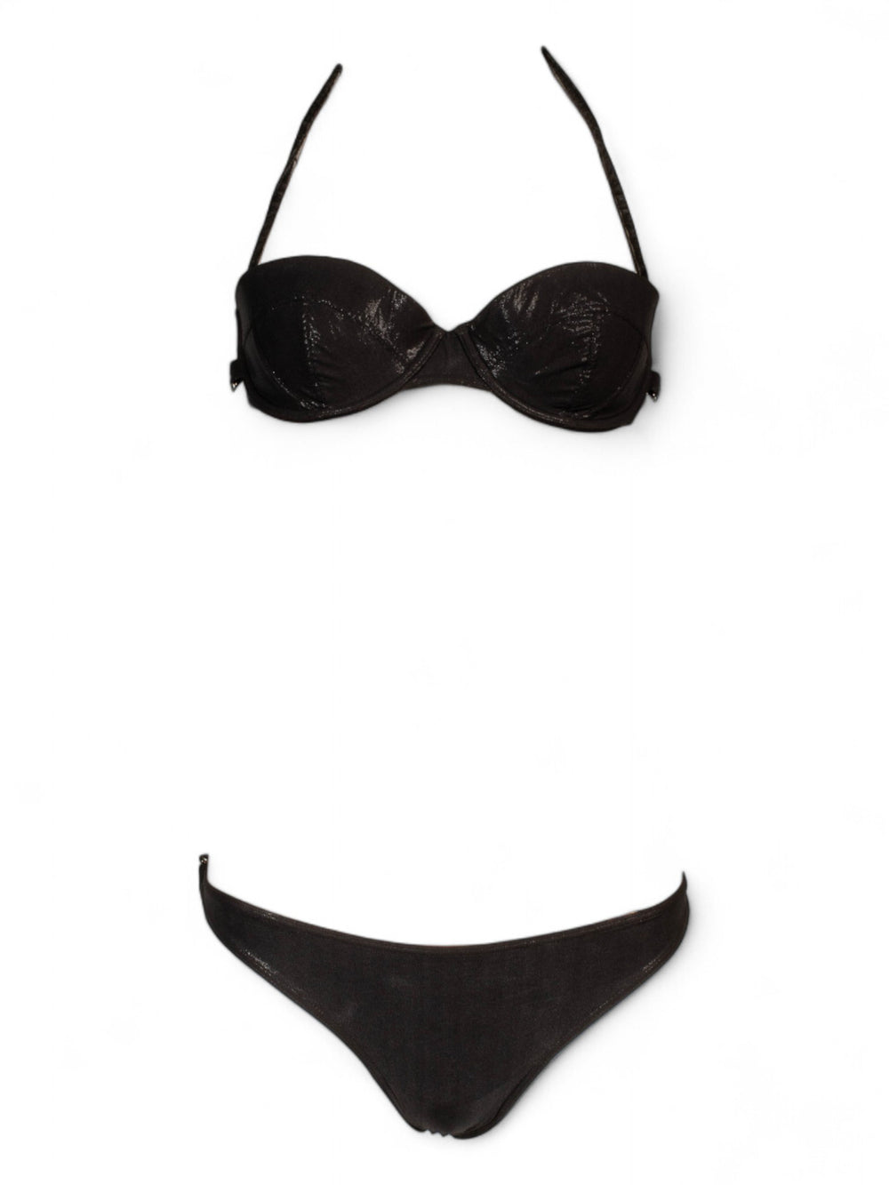 VINTAGE BLACK 2/PC BIKINI with DIOR CHAIN