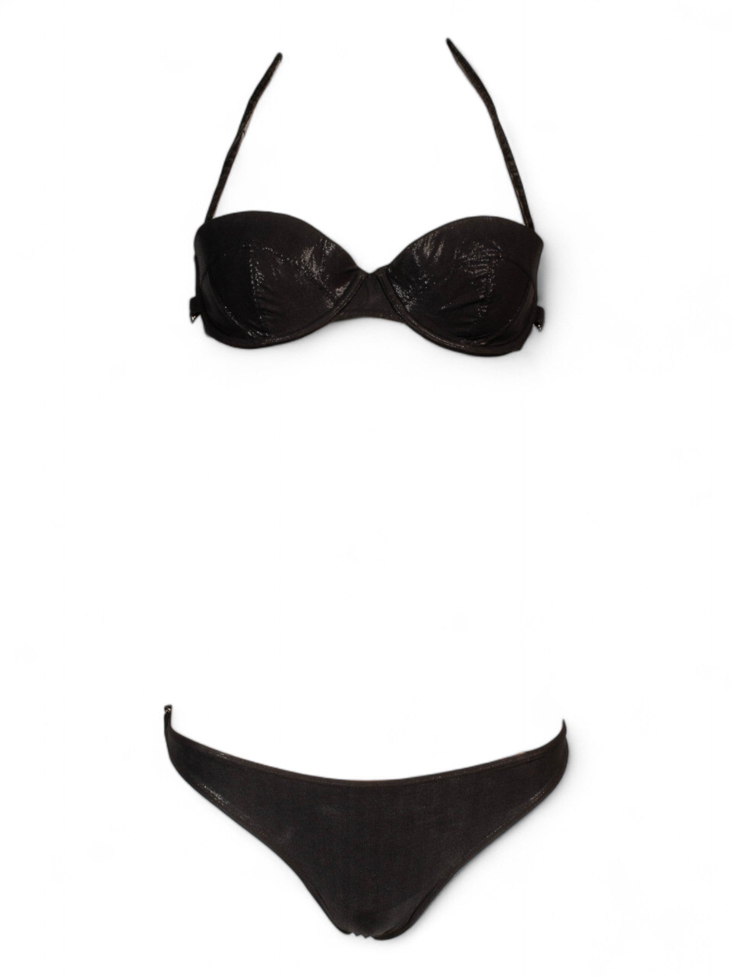 VINTAGE BLACK 2/PC BIKINI with DIOR CHAIN
