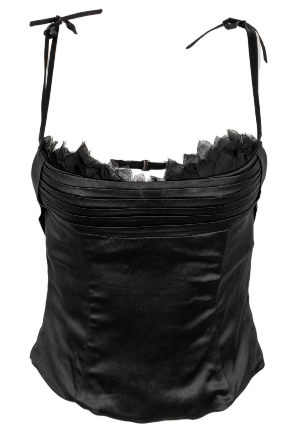 90S BLACK SATIN EXPOSED BRA TOP