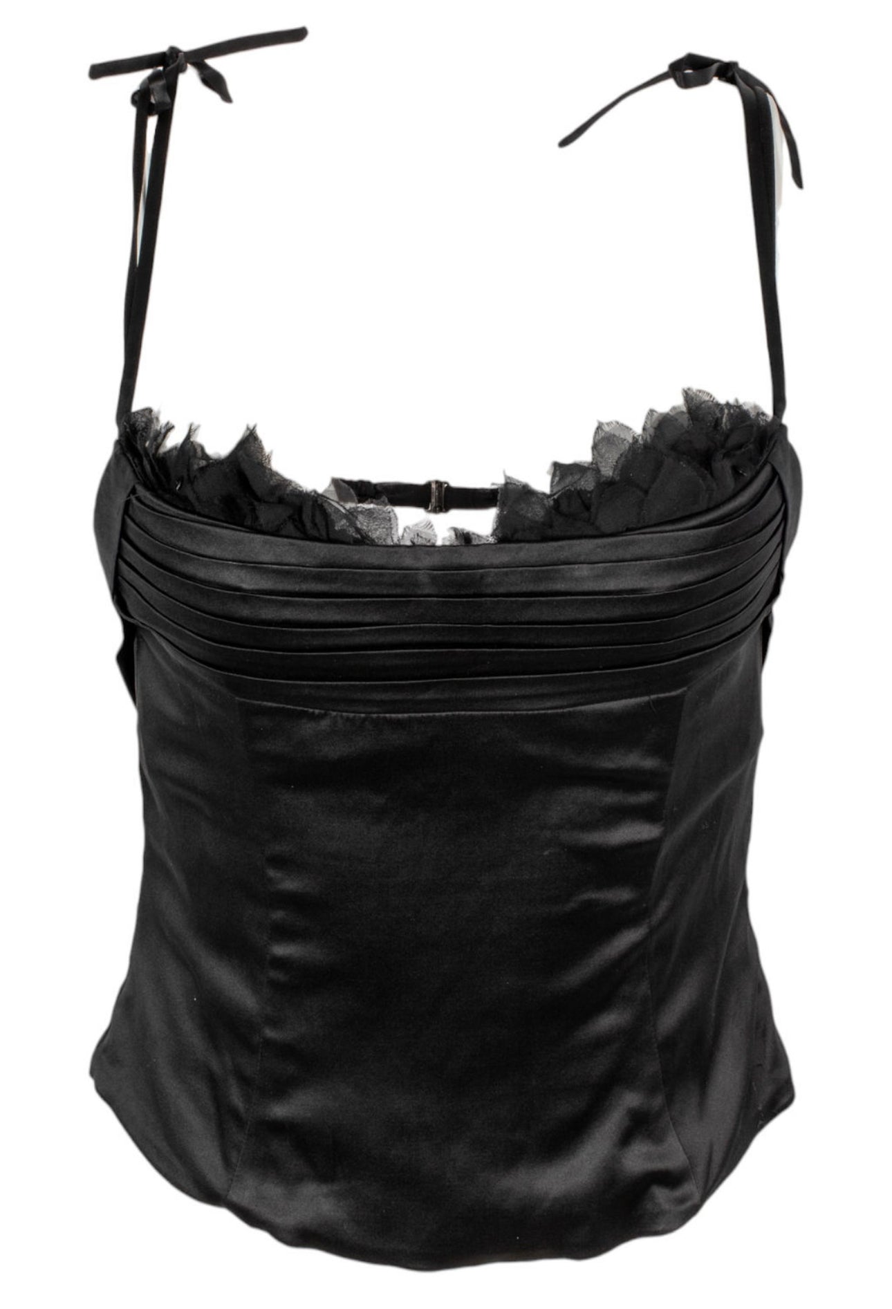90S BLACK SATIN EXPOSED BRA TOP