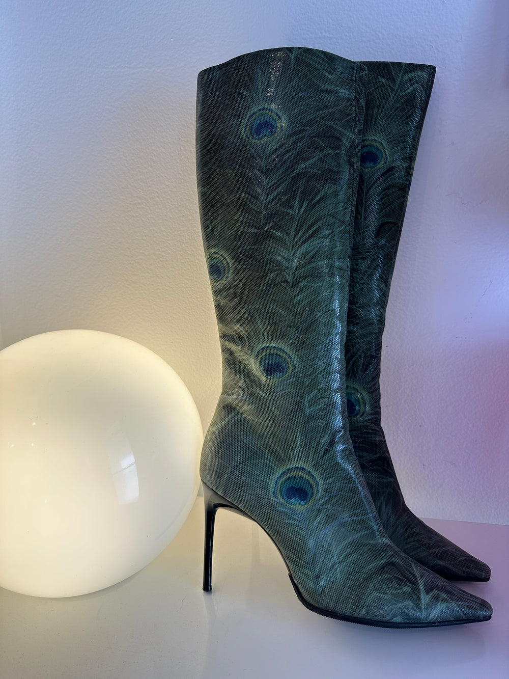 PEACOCK PRINTED BOOTS