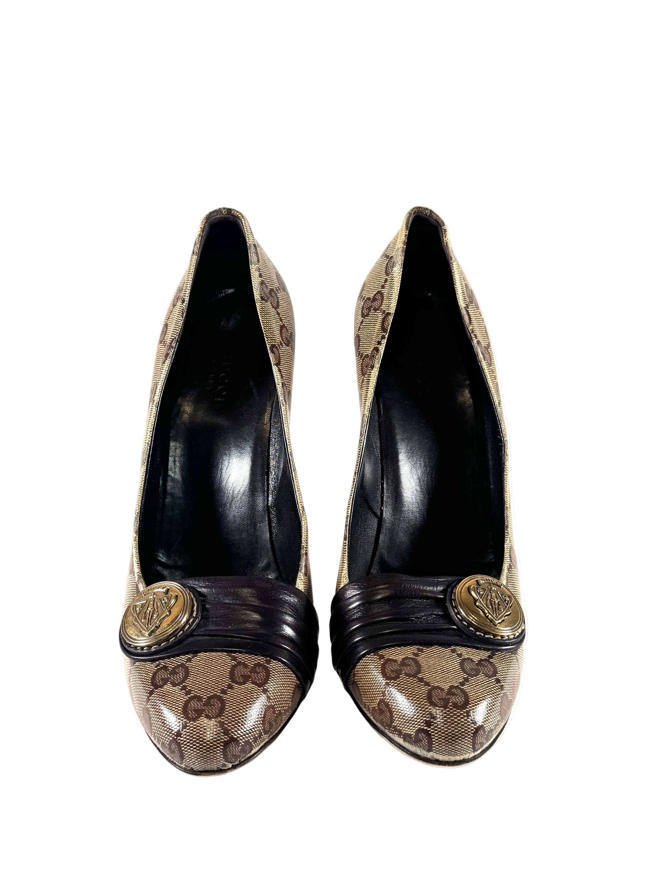 GUCCI GG SUPREME MONOGRAM PUMPS AS IS @BGRAS