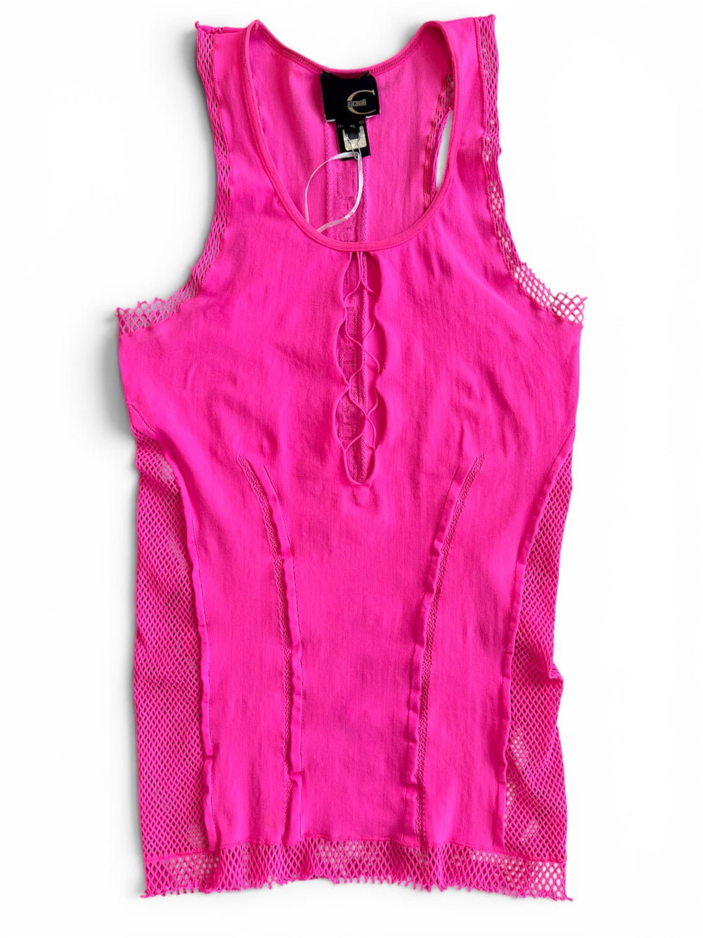 HOT PINK CUTOUT STRETCH TANK