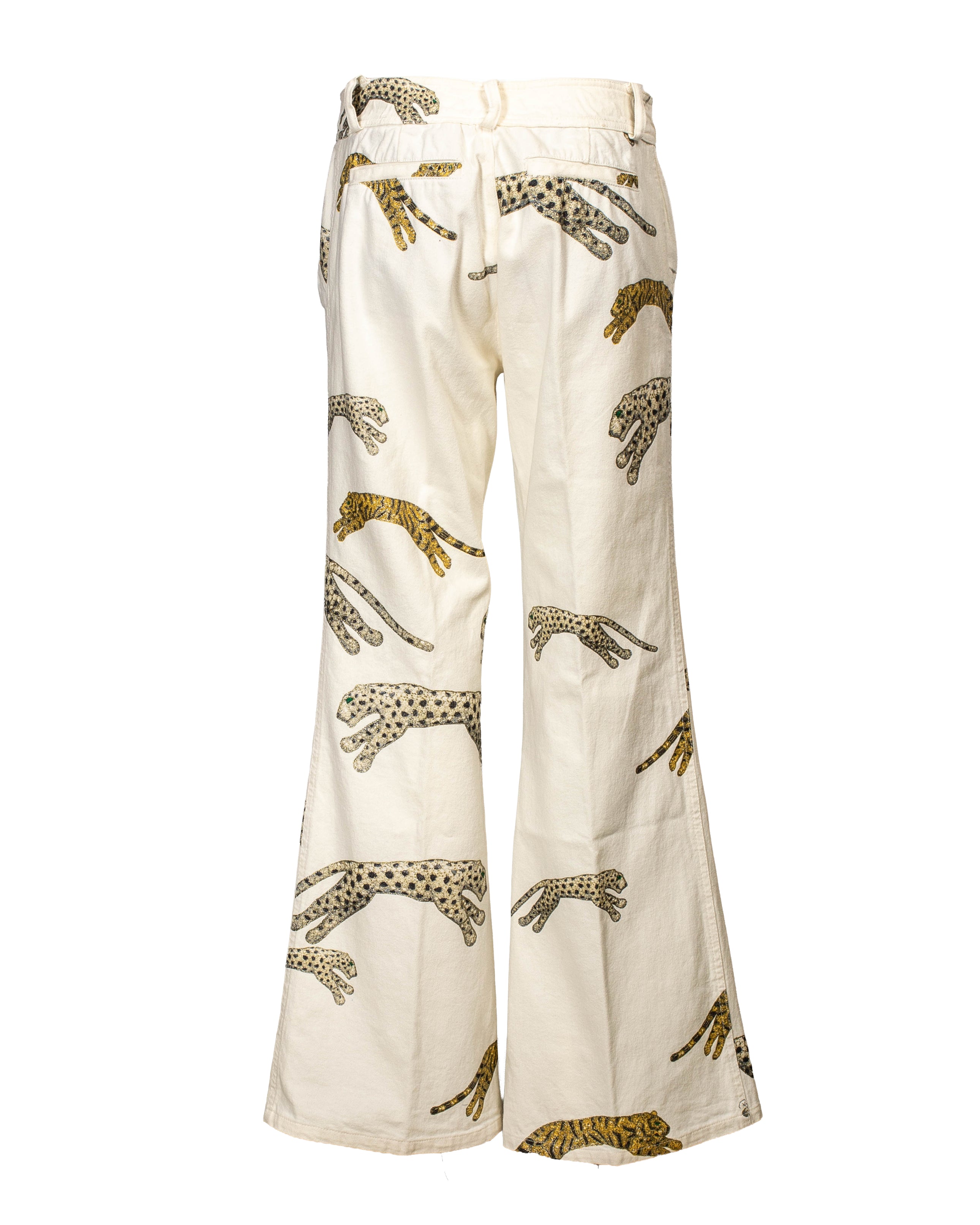 WHITE JEANS W PANTHERS