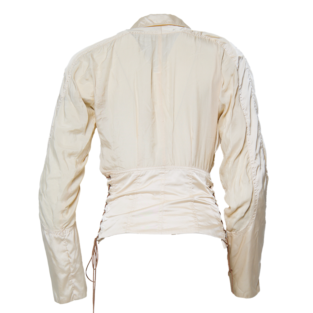 CORSETED CREAM BUTTON DOWN JACKET