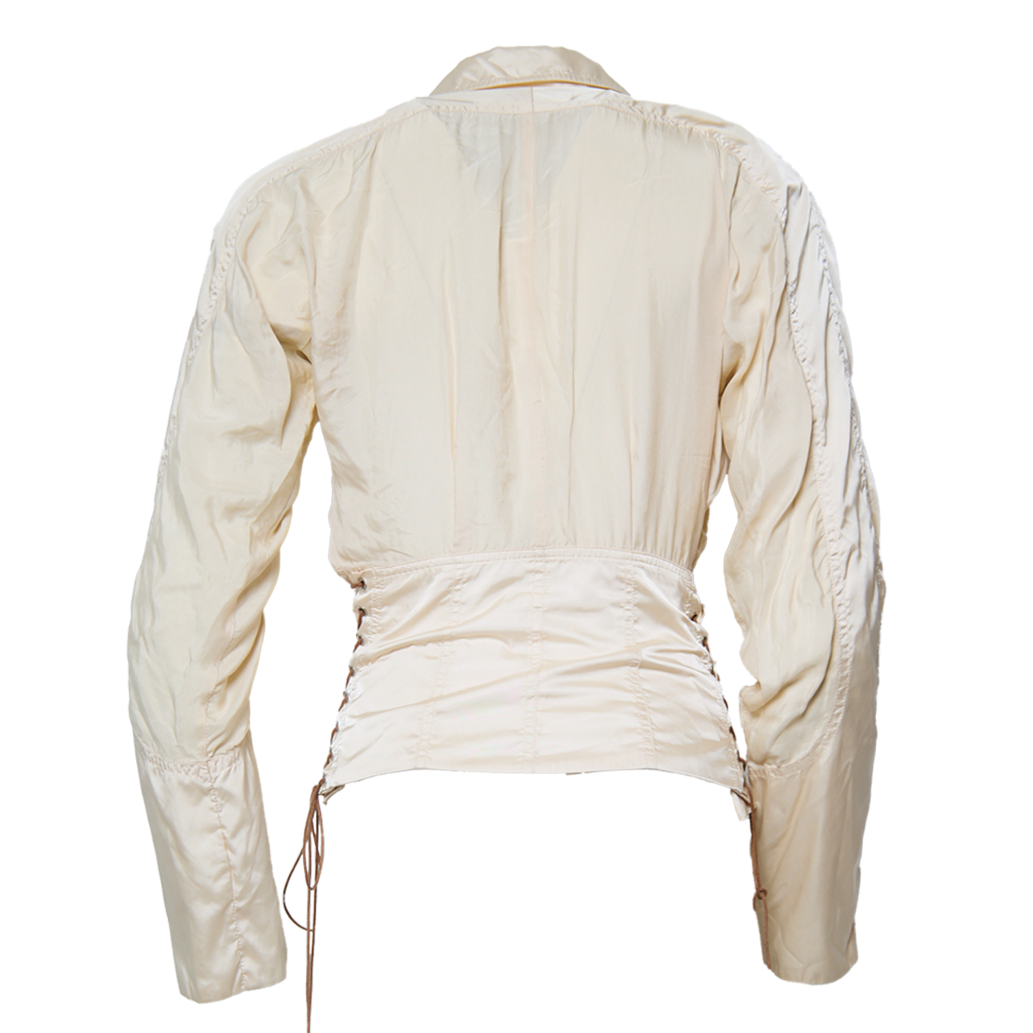 CORSETED CREAM BUTTON DOWN JACKET