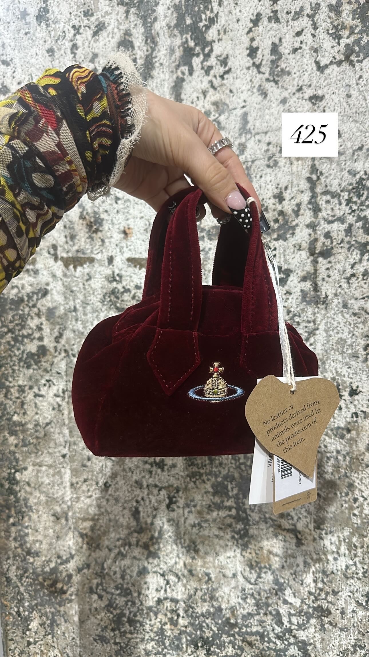 MINI ARCHIVE YASMINE VELVET BAG (BURGUNDY)