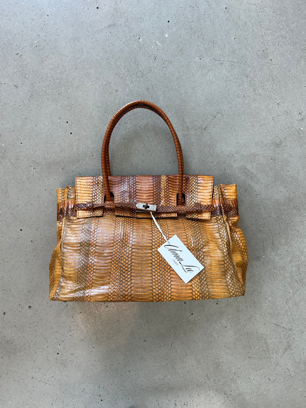 SIENNA ORANGE SNAKESKIN BAG(BIRKIN STYLE)(NWT)@MMC