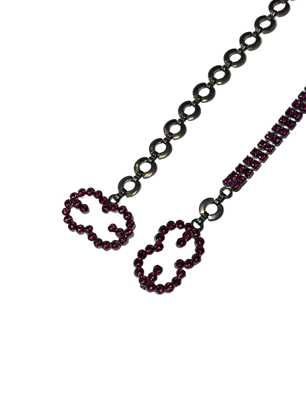 PINK RHINESTONE CHAIN BELT