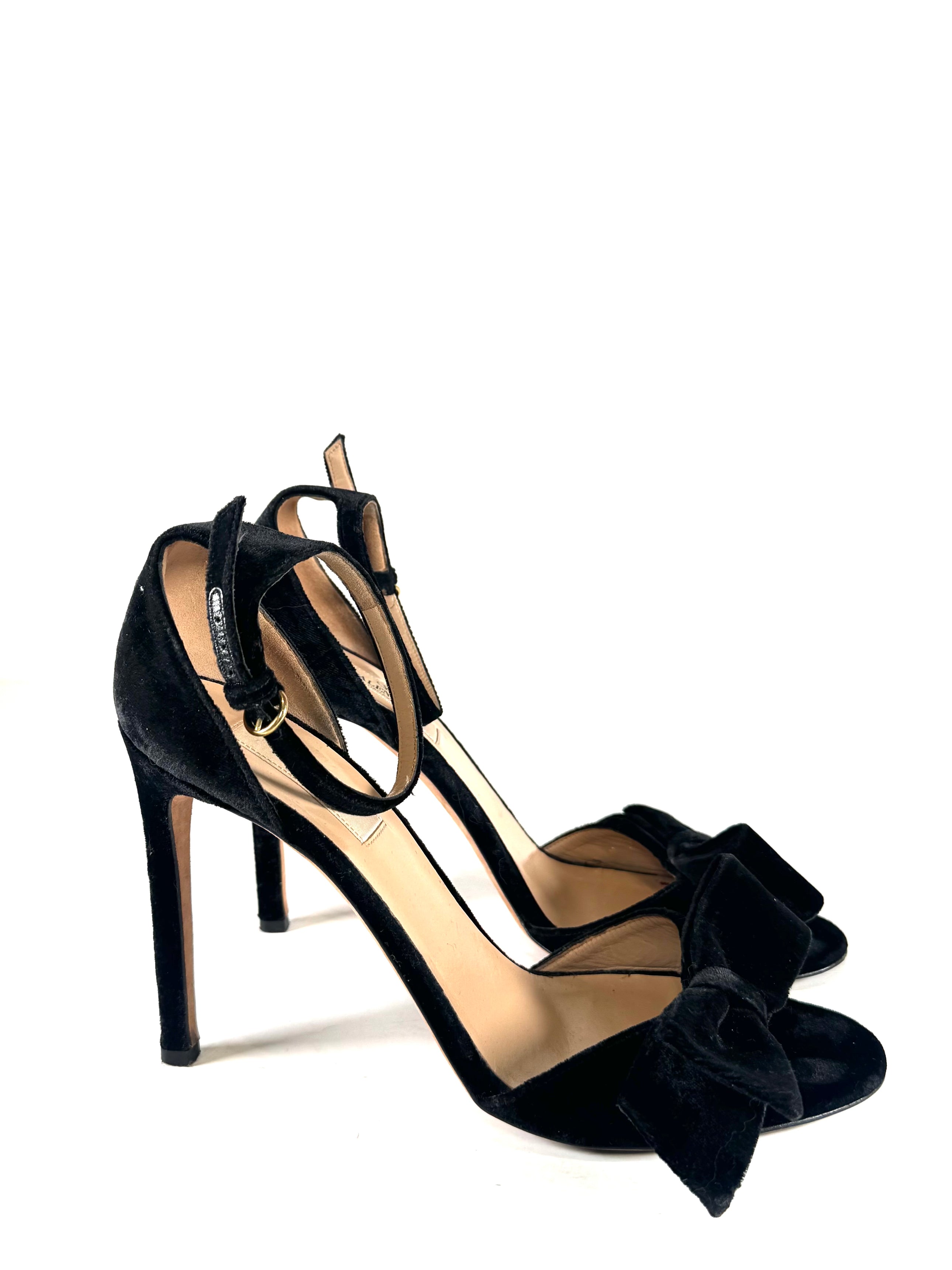 BLACK VELVET BOW HEELS @SIDRAP