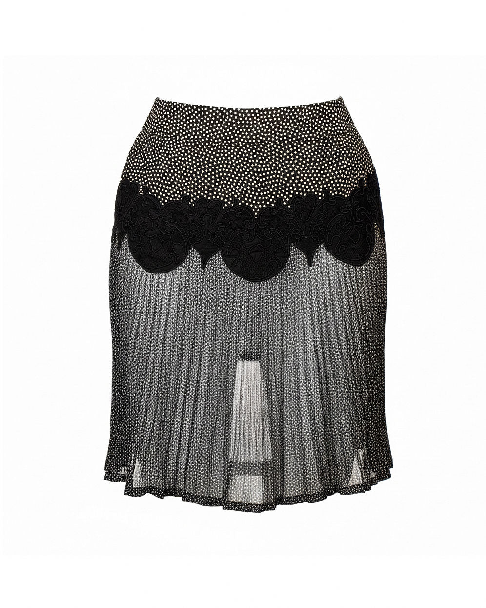 SS94 Polka Dot/Black Lace Top & Skirt Set @JCCG