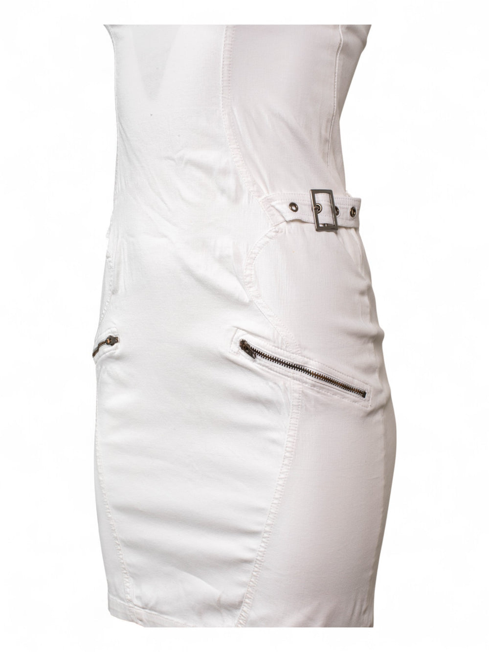 WHITE BONDAGE MIDI DRESS