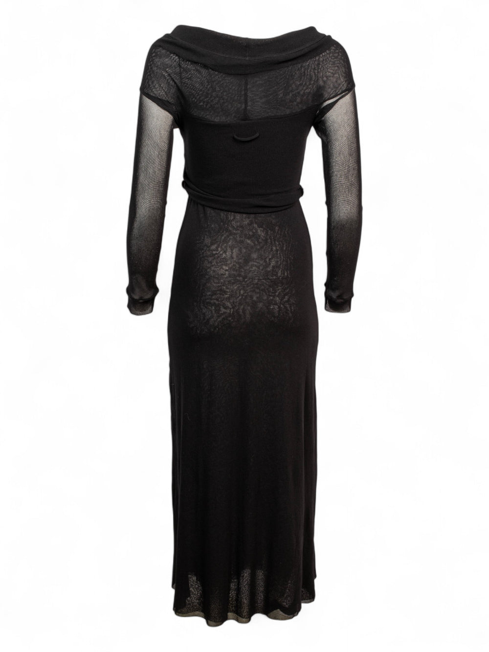 MESH BLACK LONG SLEEVE DRESS @TYCHA