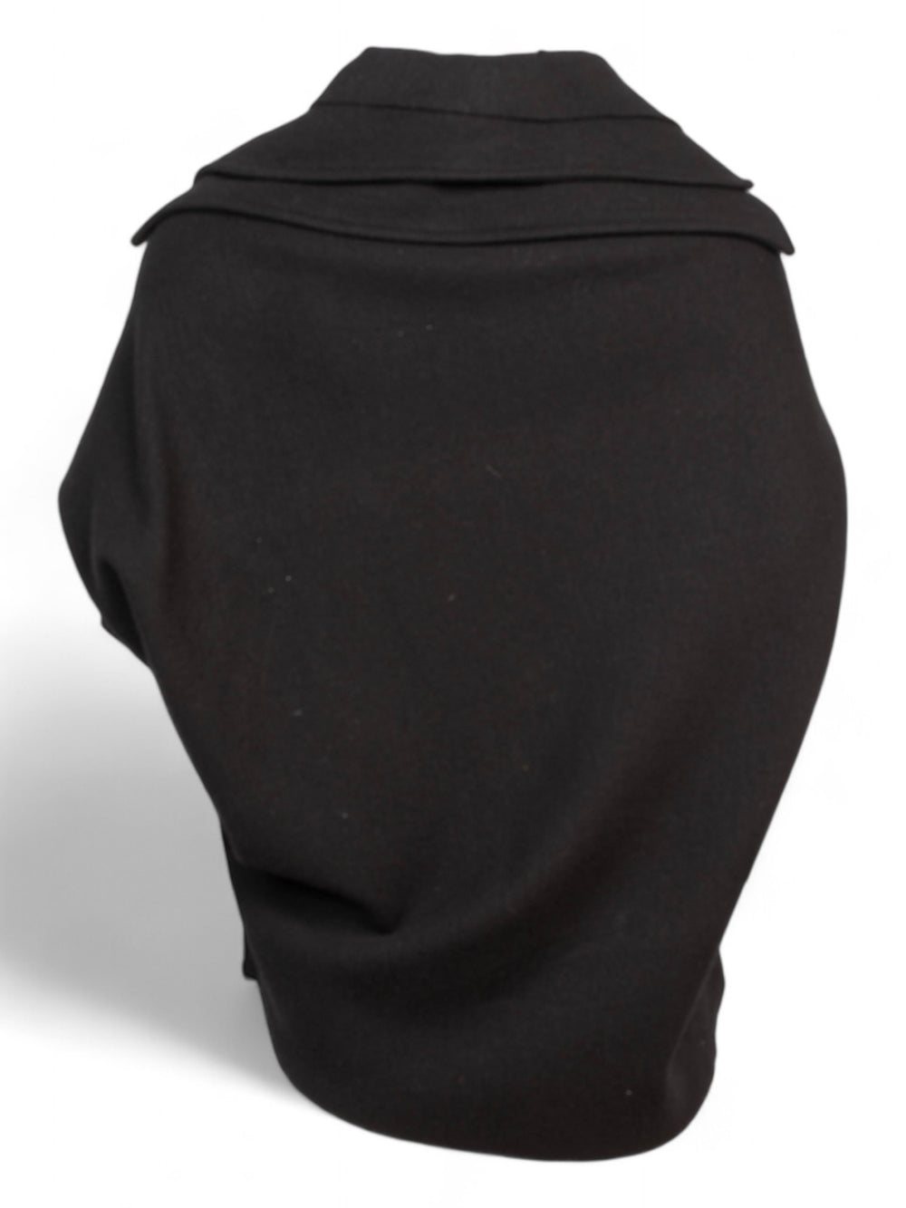 BLACK OVERSIZED CONSTRUCTED WOOL TOP