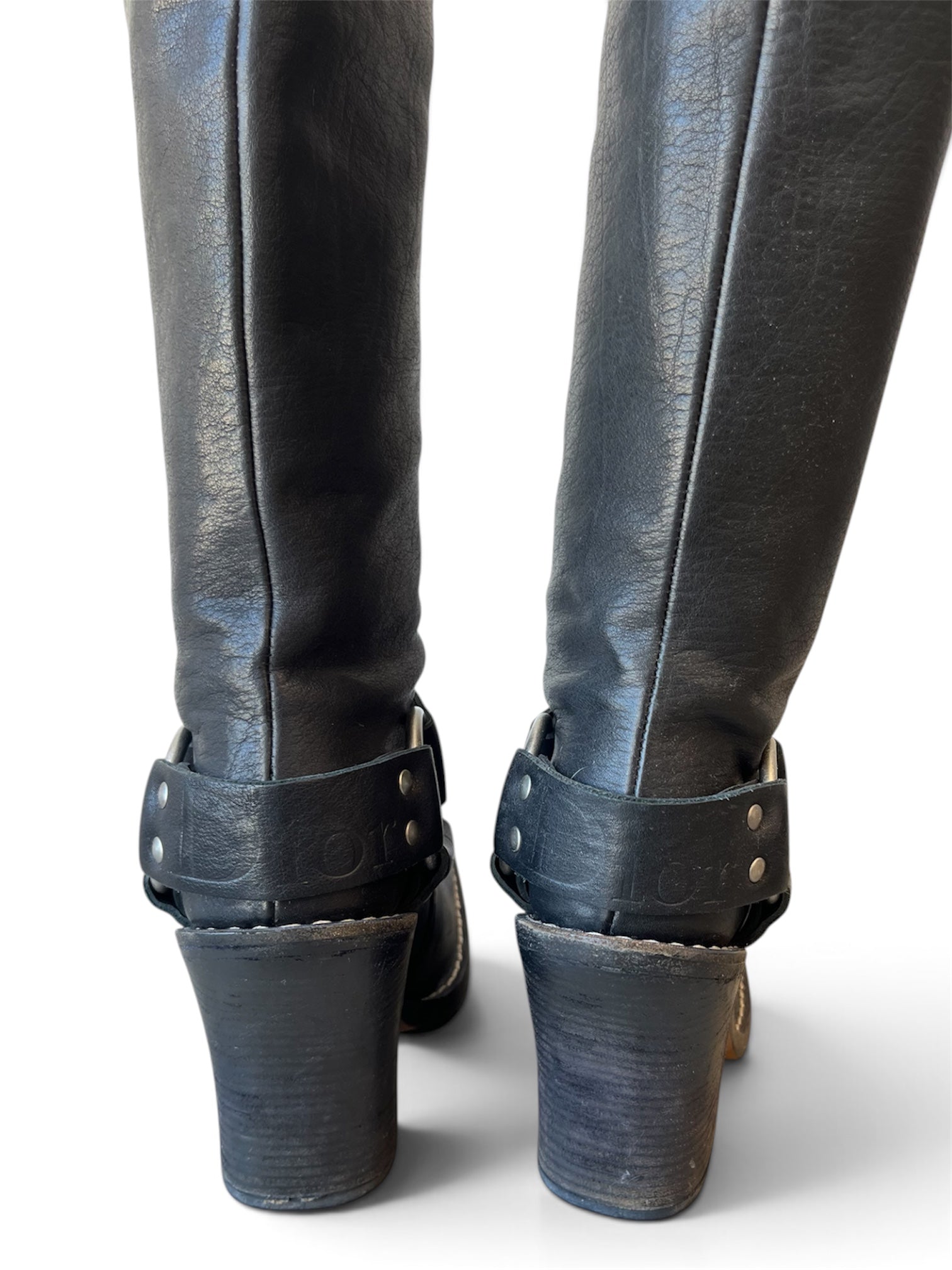 FW2006 BLACK GAUCHO SLOUCHY BOOTS @SM