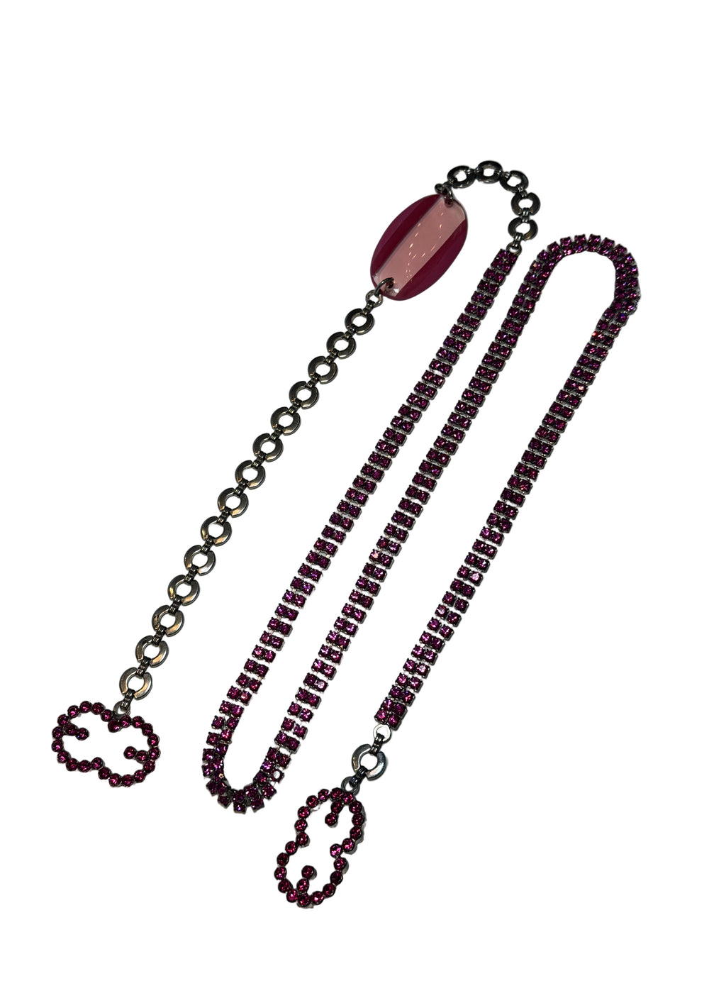 PINK RHINESTONE CHAIN BELT