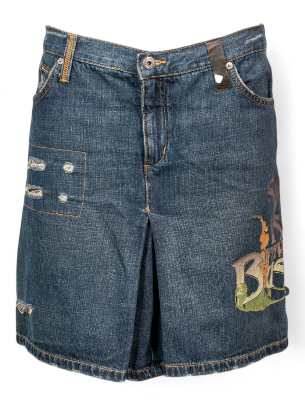 FW04 "SEX IS MY FAVORITE BUSINESS" DENIM SKIRT