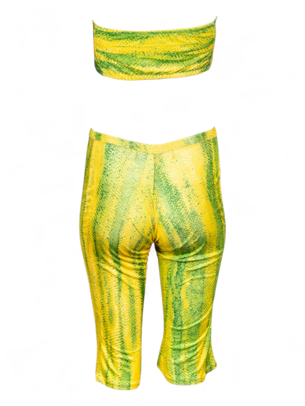 *ULV RECONSTRUCTED* YELLOW SNAKE PRINT CAPRIS & TOP SET
