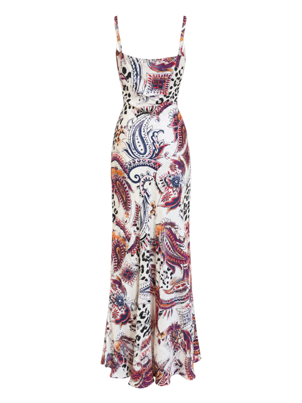 SS04 WHITE LEOPARD/PAISLEY SILK BIAS CUT GOWN @SM