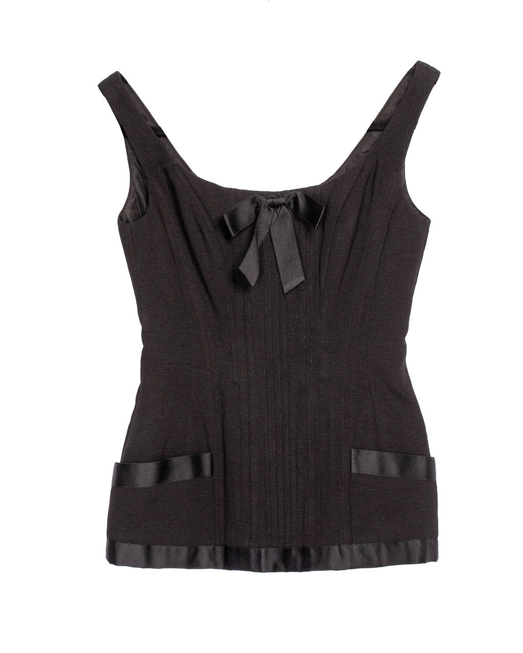 SS93 RUNWAY BLACK TUXEDO CORSET TOP
