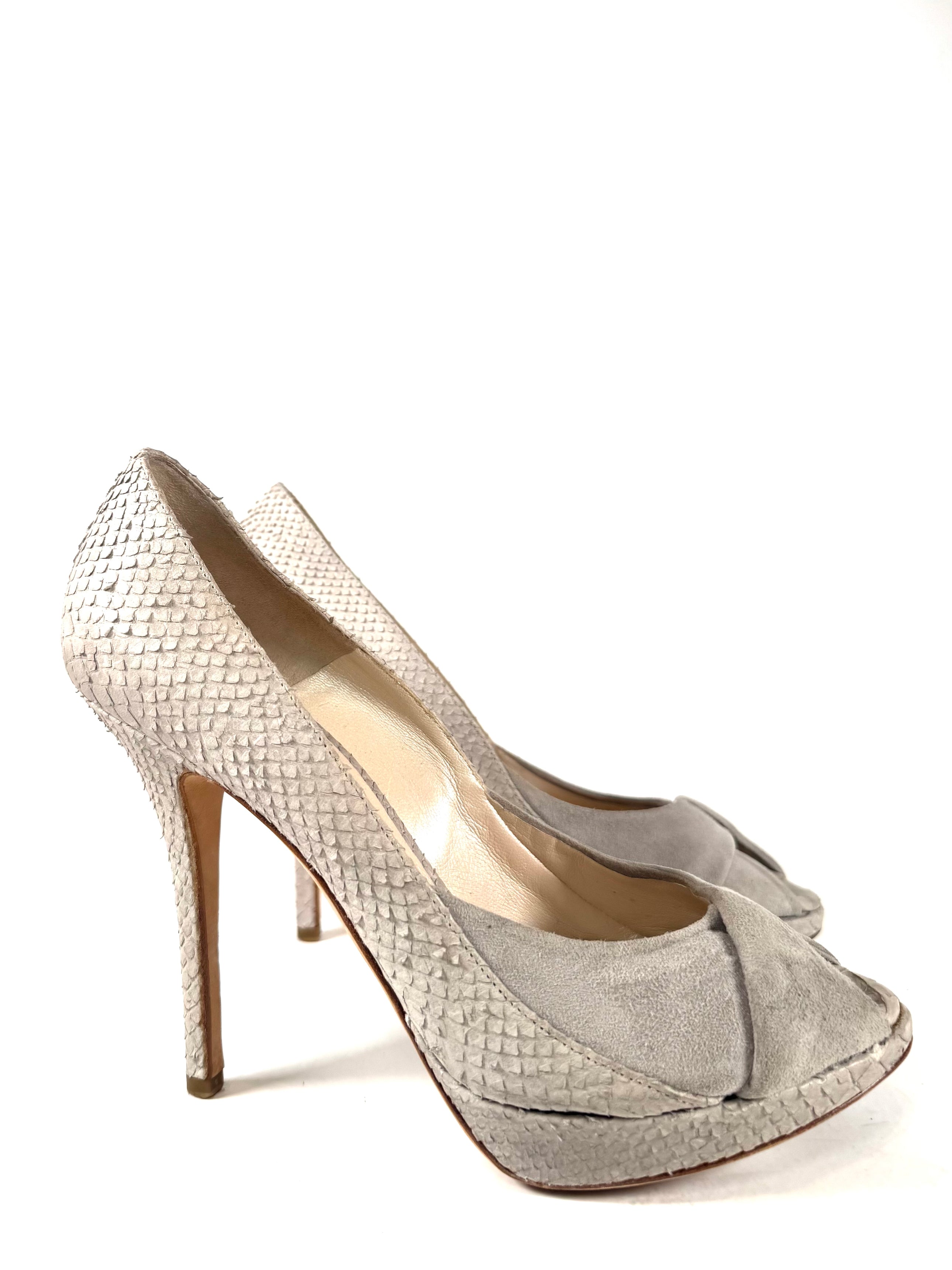 SUEDE & SNAKESKIN PUMPS