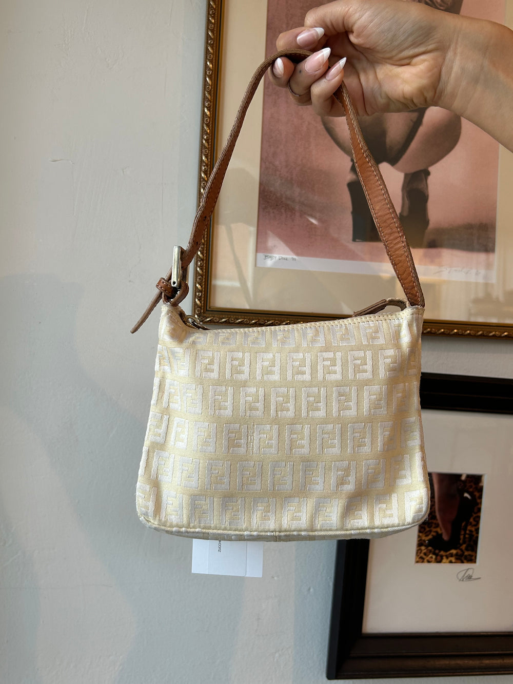 ZUCCHINO MONOGRAM IVORY HANDBAG *AS IS*