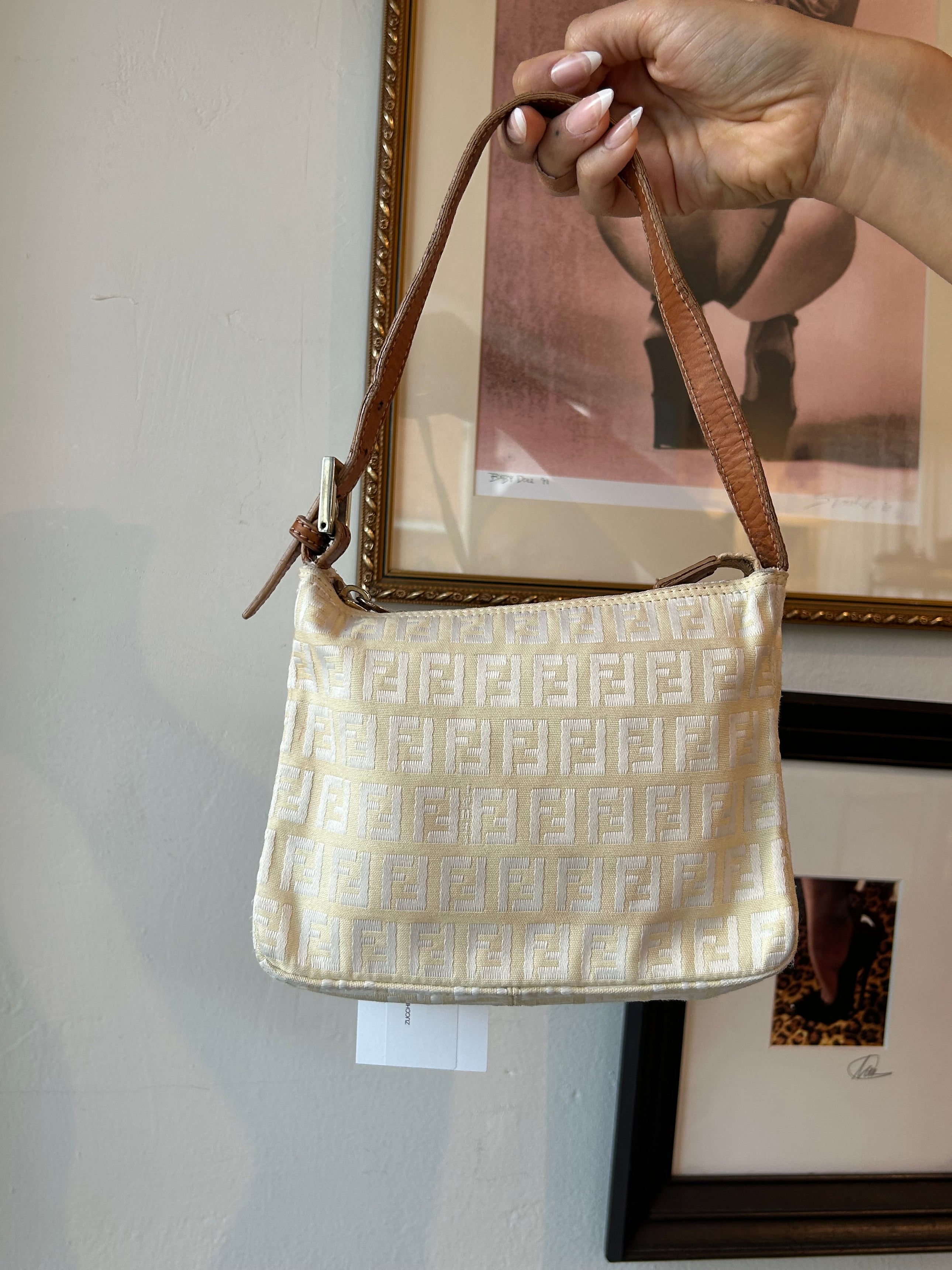 ZUCCHINO MONOGRAM IVORY HANDBAG *AS IS*