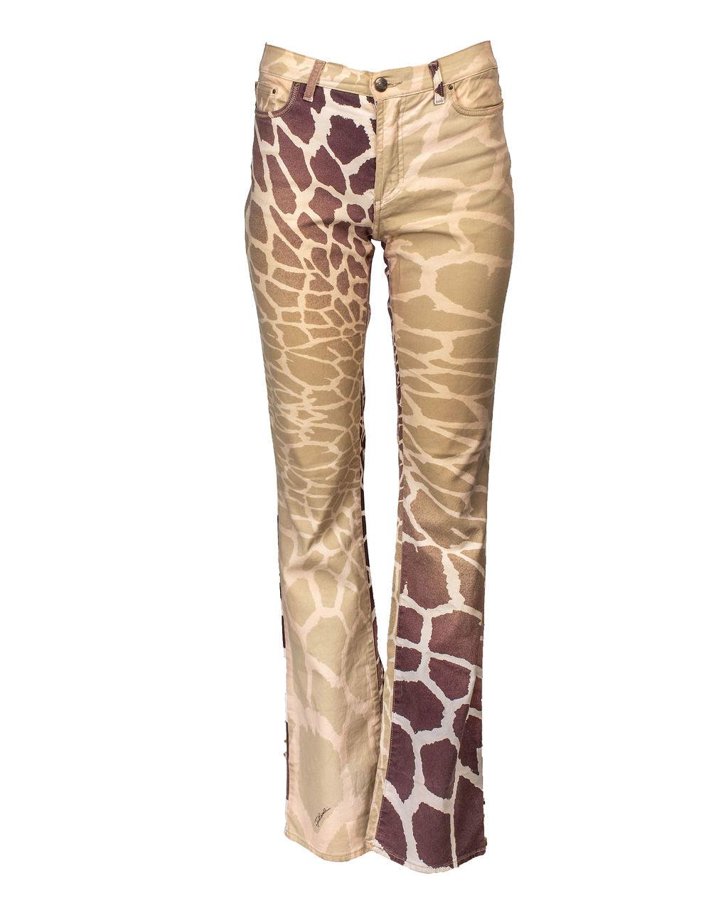 GIRAFFE PRINTED BROWN JEANS
