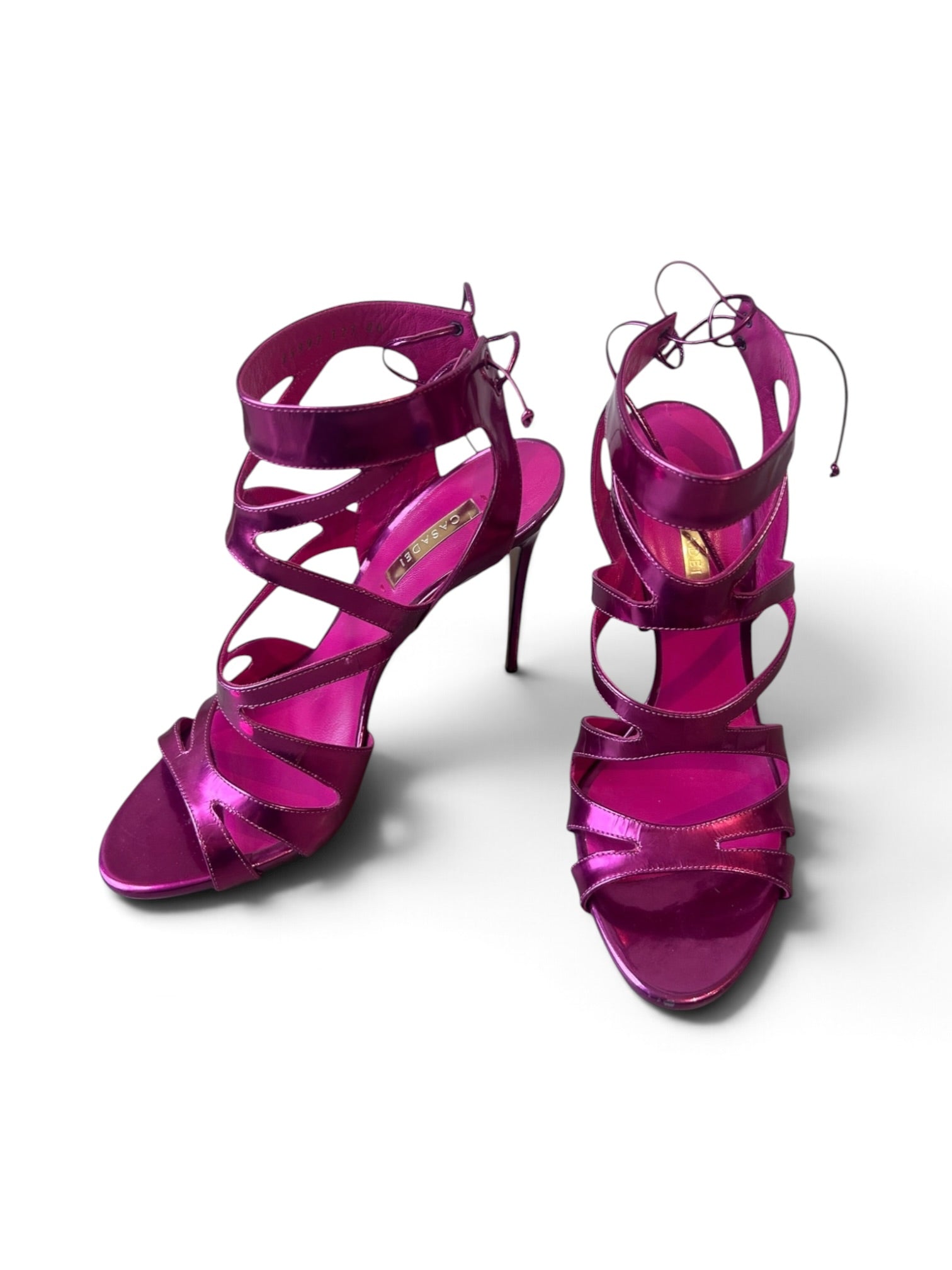 PINK METALLIC CAGE HEELS @SM