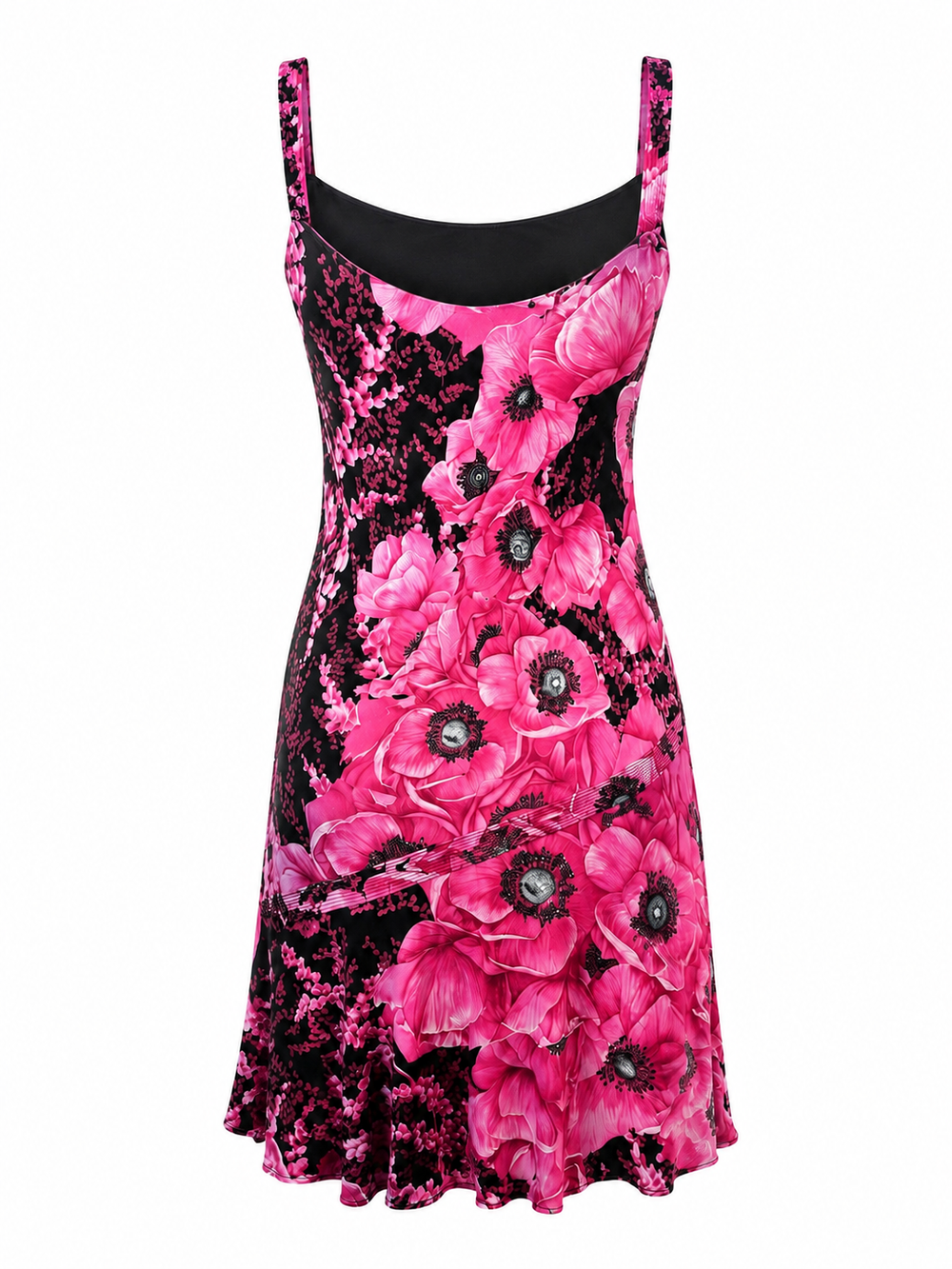 SS02 PINK & BLACK FLORAL DRESS @NICOZ