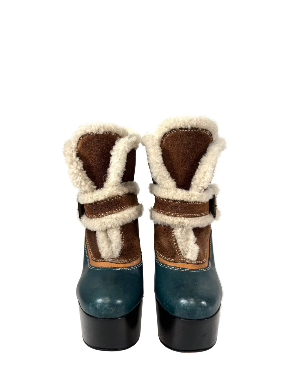 SAINT MORITZ SUEDE & SHEARLING ANKLE BOOTIES