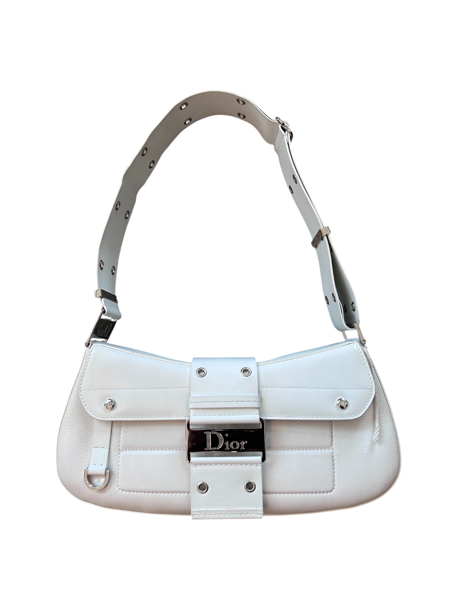 WHITE LEATHER COLUMBUS BAG (AS IS) @SM