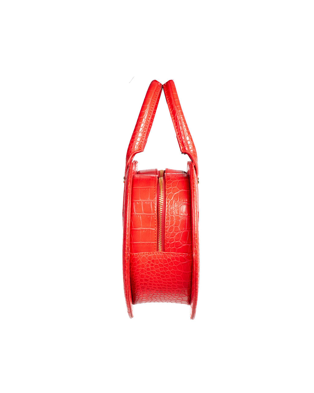 RED CROC EMBOSSED CHANCERY HEART BAG @SAMMIE