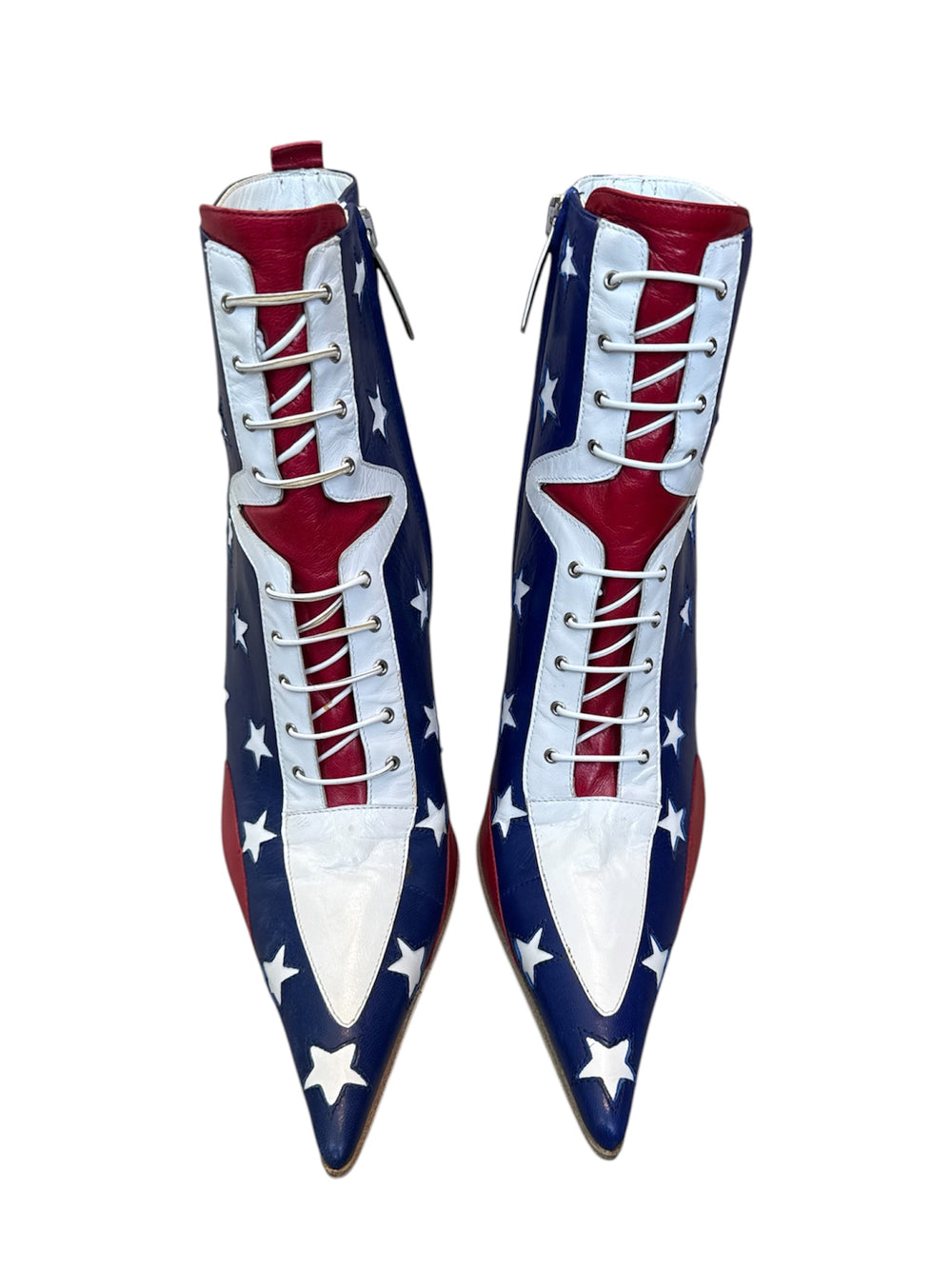AMERICAN FLAG LACE UP BOOTIES