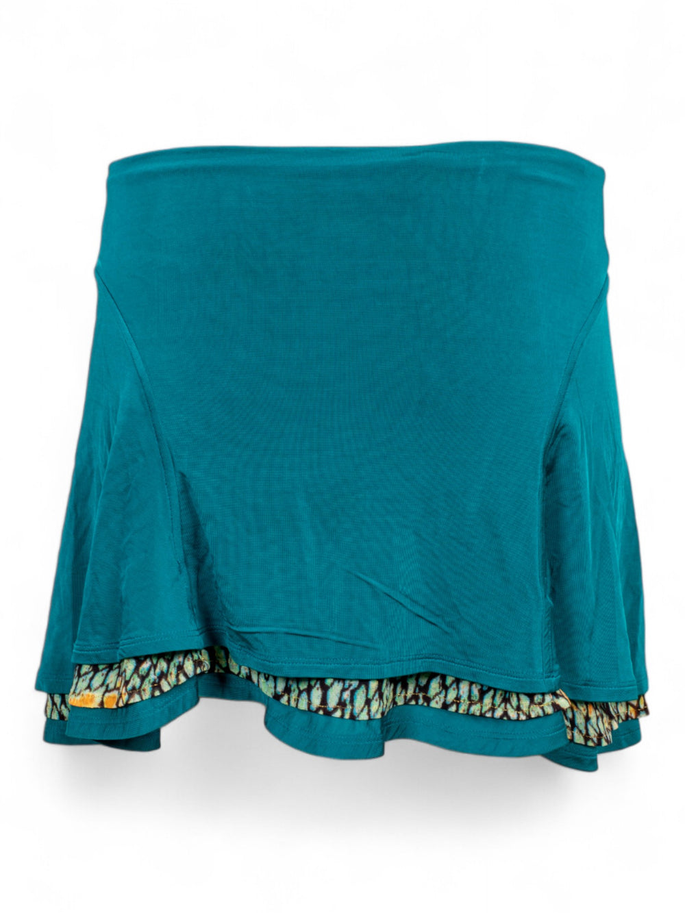 BLUE LAYERED MINI SKIRT WITH MERMAID TRIM