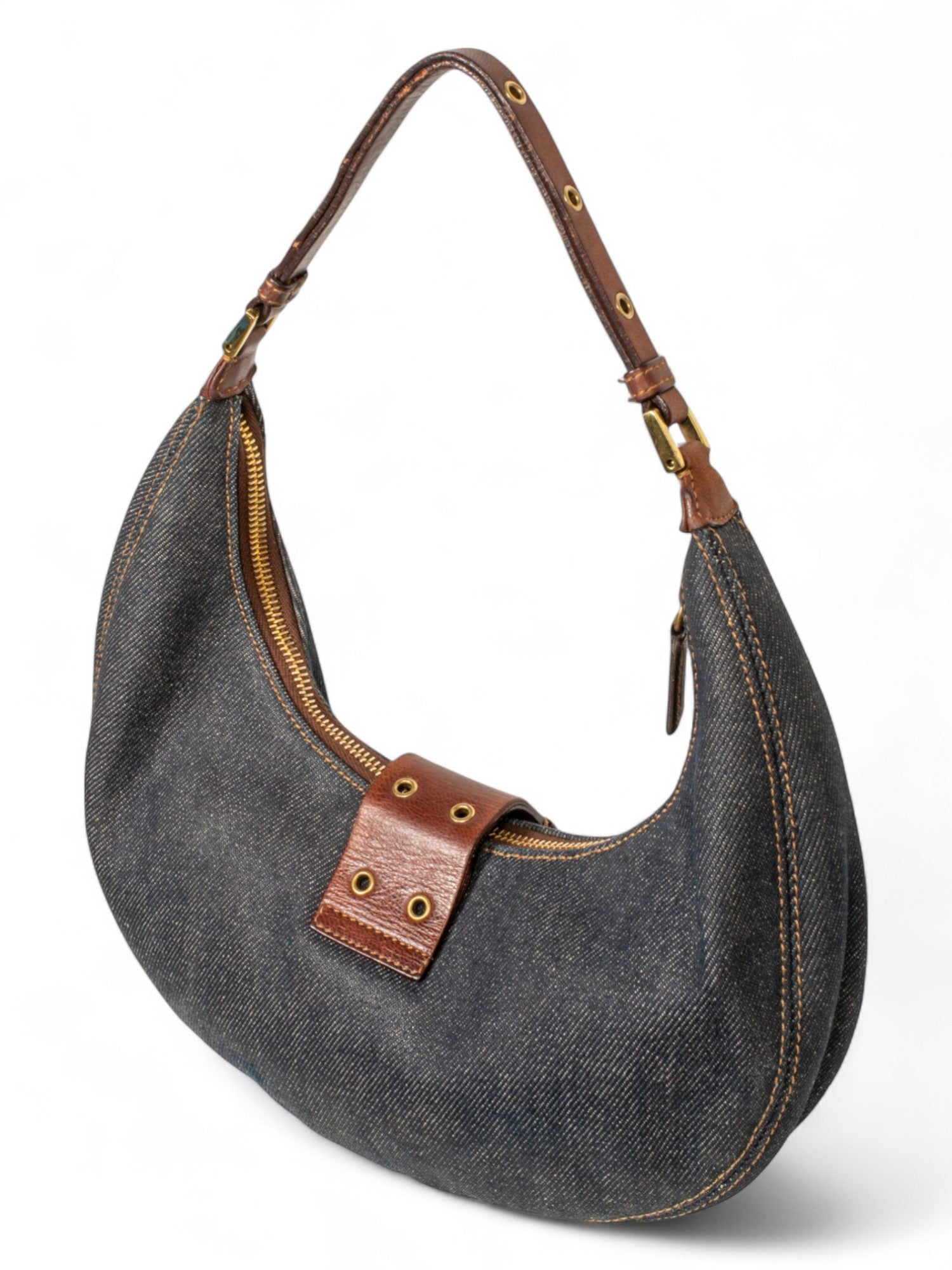 SS02 HALF MOON DENIM PURSE