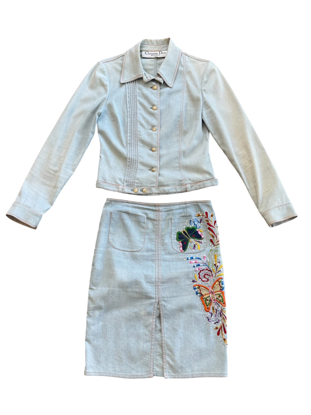 SS02 DENIM BUTTERFLY JACKET/SKIRT SET @SM