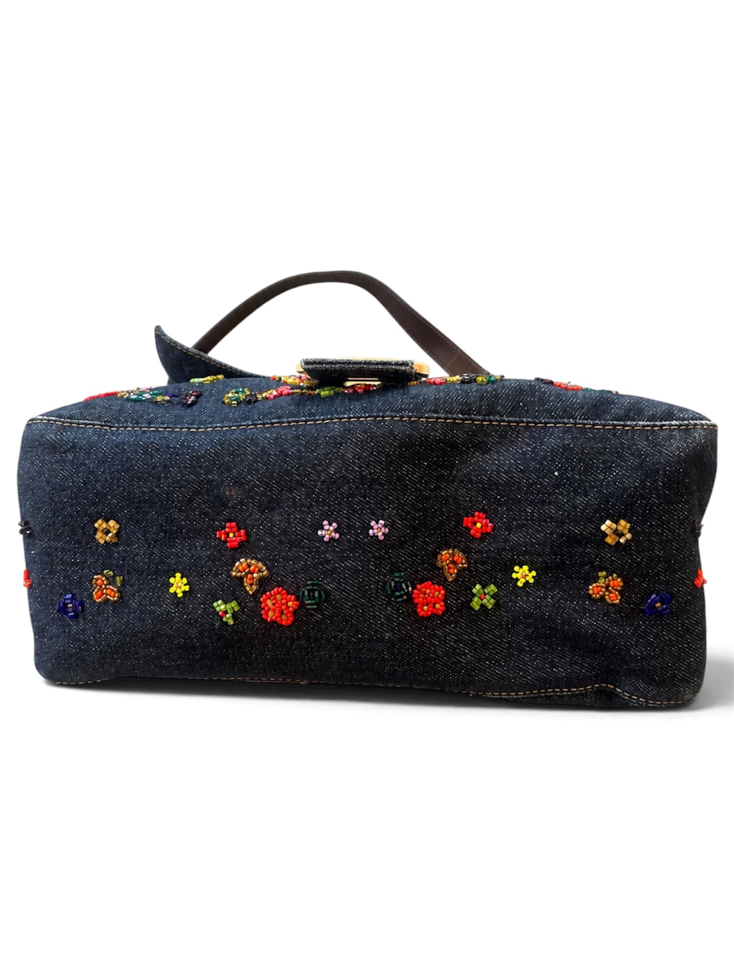 DENIM BEADED MAMA BAGUETTE @FRANMO