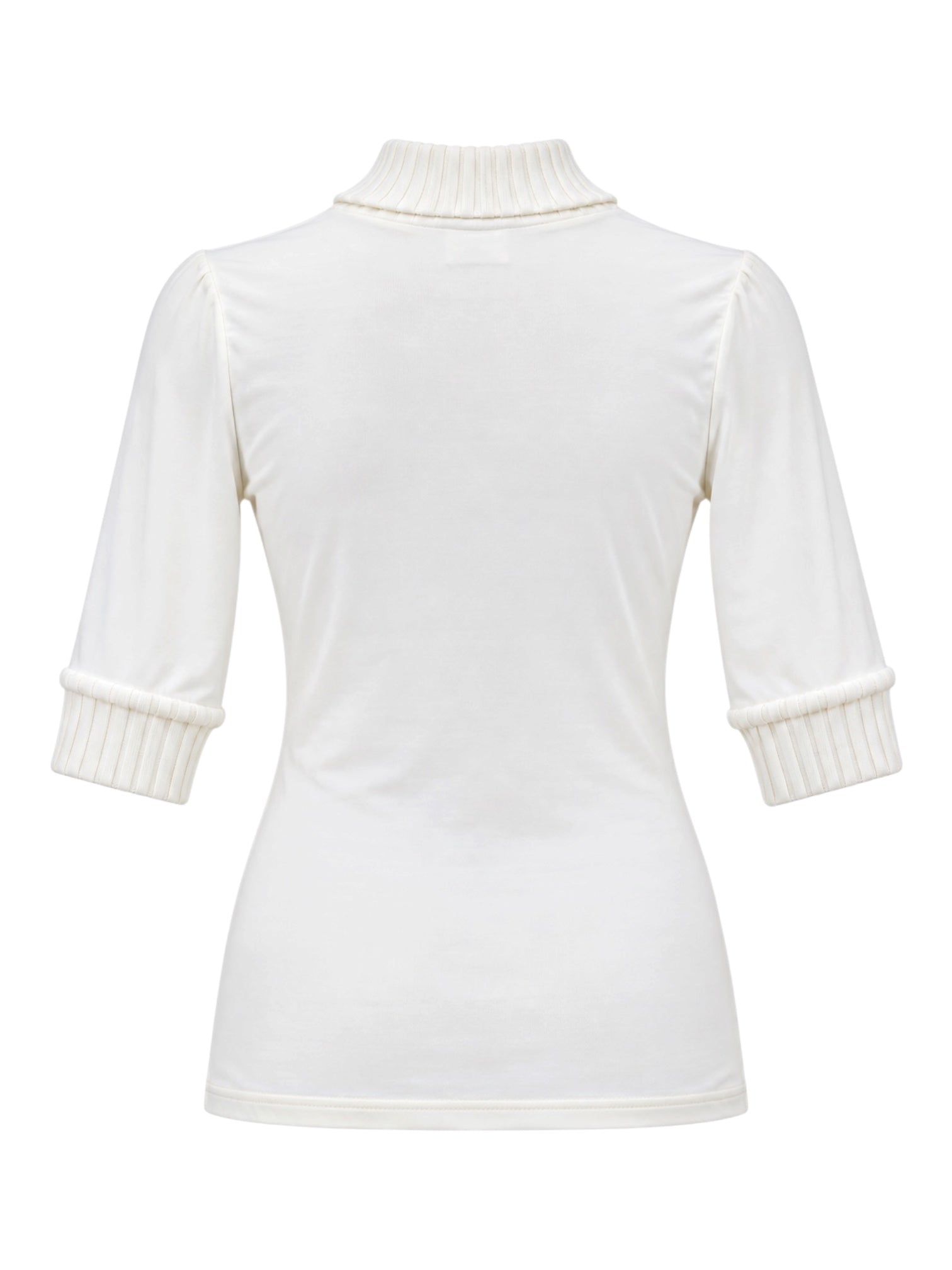 CREAM TURTLENECK LOGO TEE @NICOZ